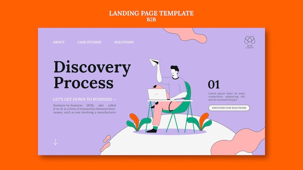 Free PSD business to business landing page template