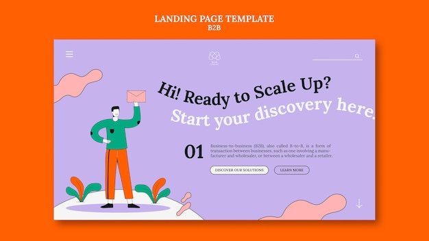 Free PSD business to business landing page template