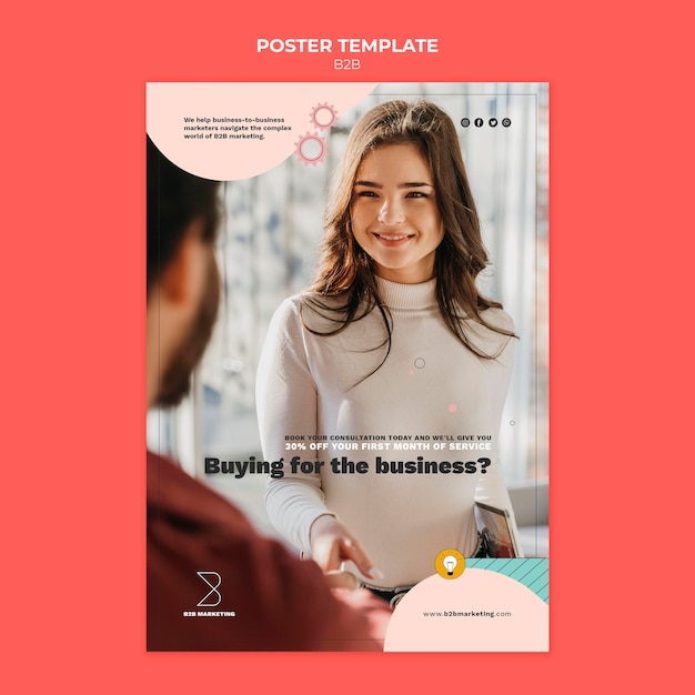 Free PSD business to business poster template