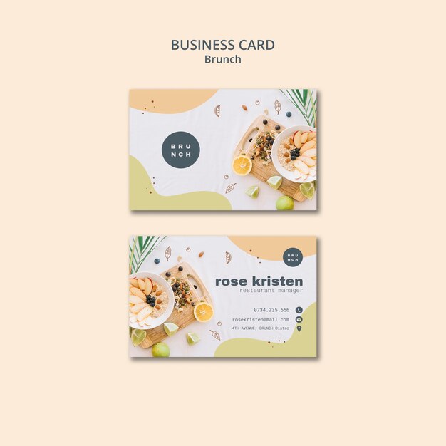 Business card design for delicious brunch