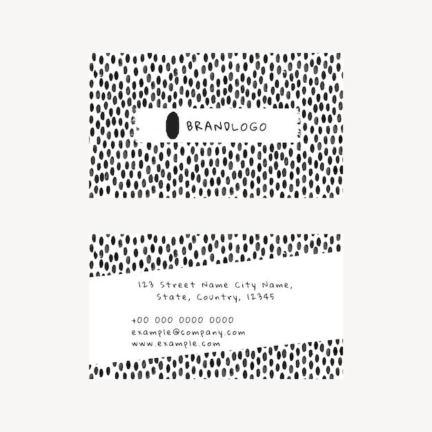 Free PSD business card editable template psd with ink brush pattern