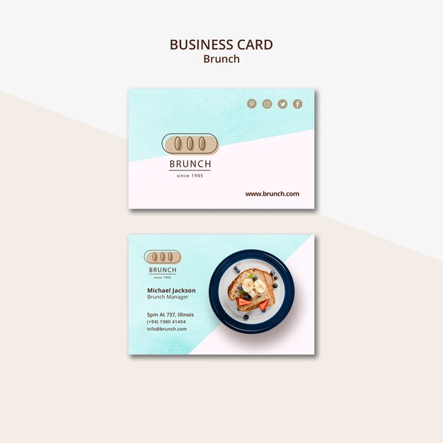 Business card template for brunch