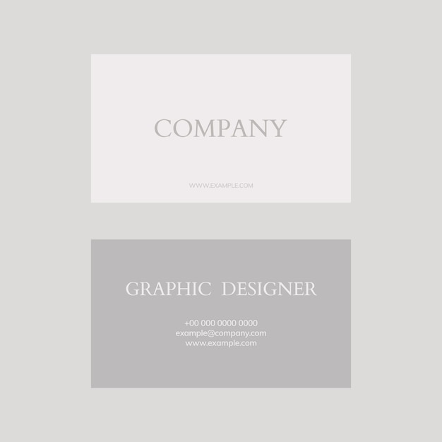 Free PSD business card template psd in grey and white tone flatlay