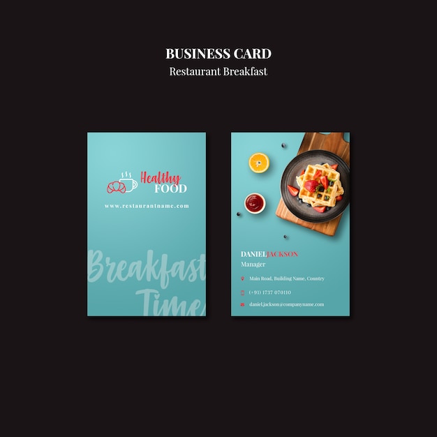 Business card template for restaurant