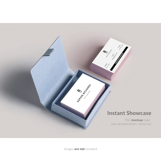 Free PSD business card with box mock up