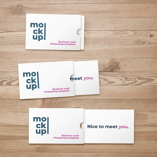 Free PSD business card with folder mockup