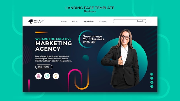 Business company landing page template