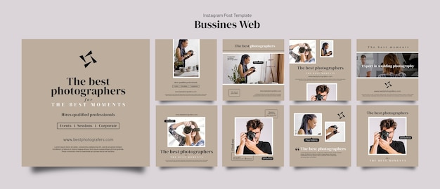 Business concept instagram posts template