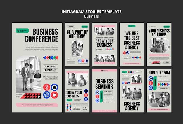 Free PSD business concept instagram stories template