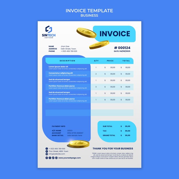 Business concept invoice template