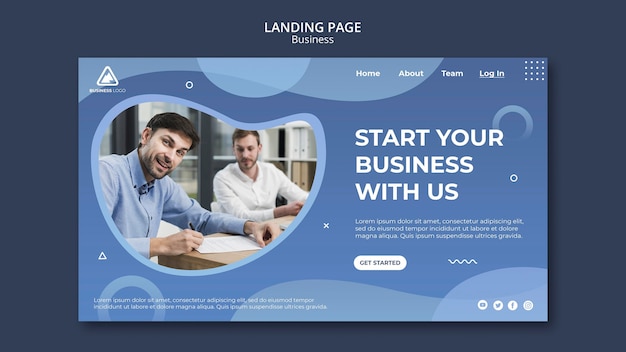 Free PSD business concept landing page design