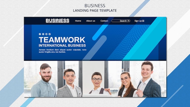 Free PSD business concept landing page template