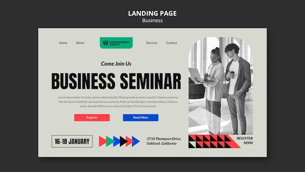 Business concept landing page template