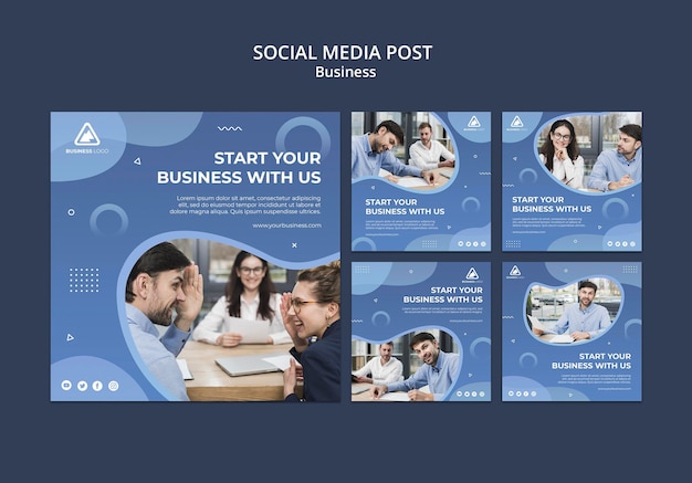 Free PSD business concept social media post