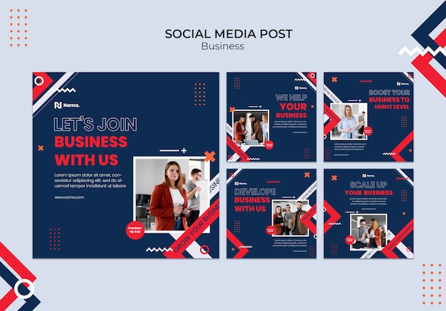 Free PSD business concept social media post