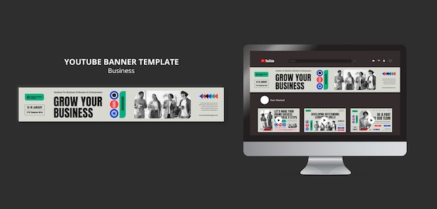 Business concept youtube banner template