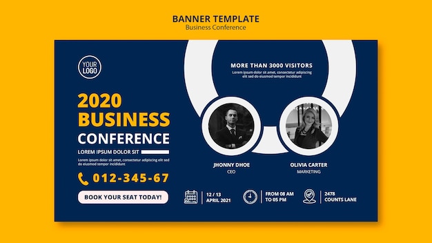 Free PSD business conference concept banner template