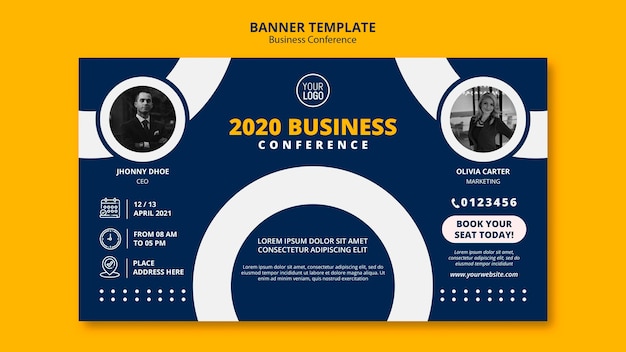 Free PSD business conference concept banner template