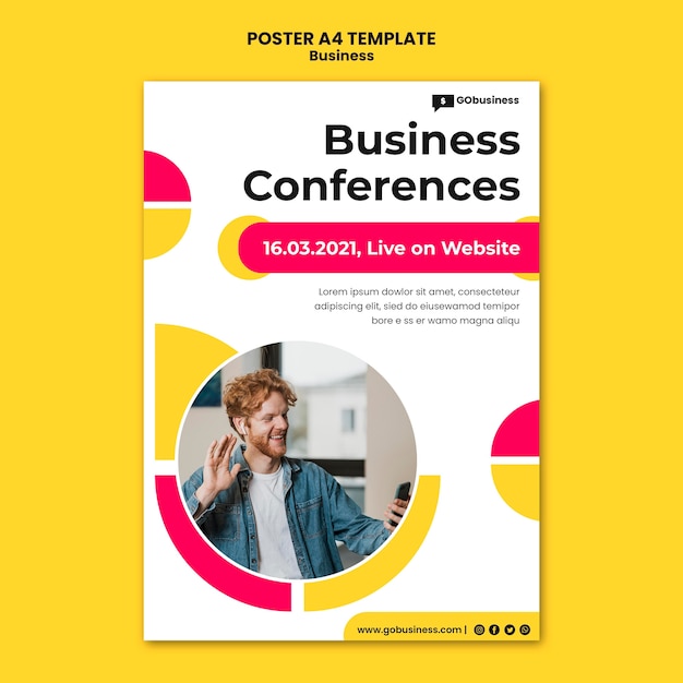 Business conference poster template