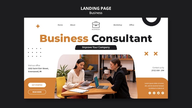 Free PSD business consultant landing page