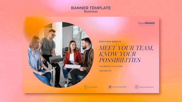 Business development banner template with photo