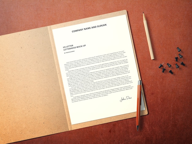 Free PSD business document mock up