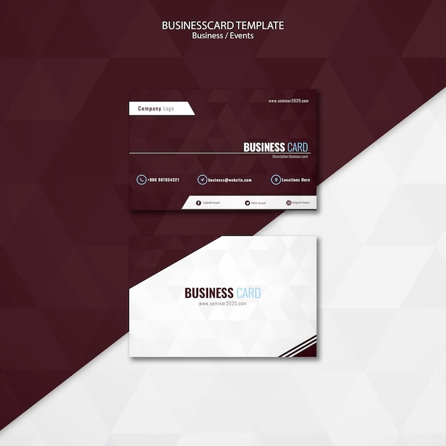 Free PSD business events business card template