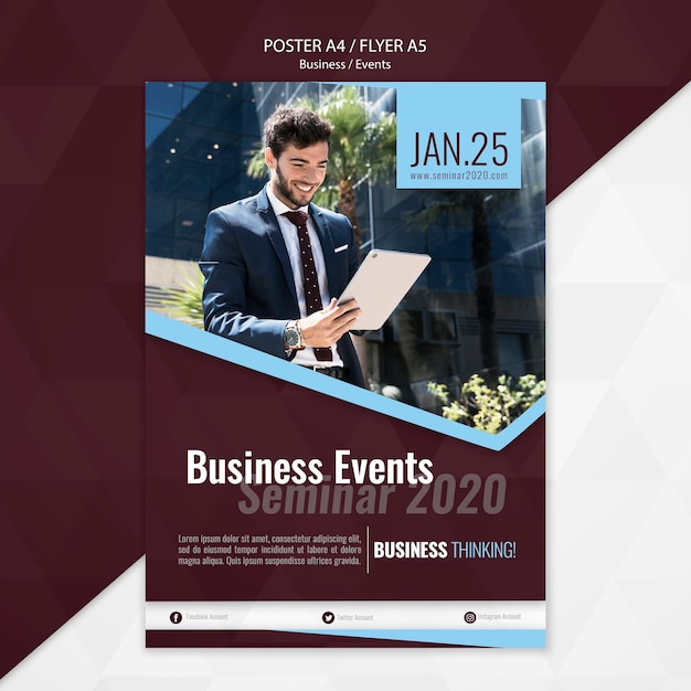 Free PSD business events seminar poster template