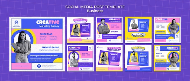 Business instagram post design template