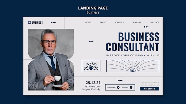 Free PSD business landign page template design