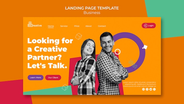 Free PSD business landing page template