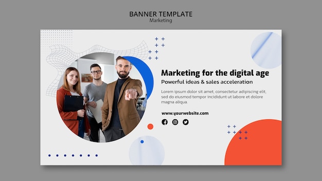 Free PSD business marketing horizontal banner template