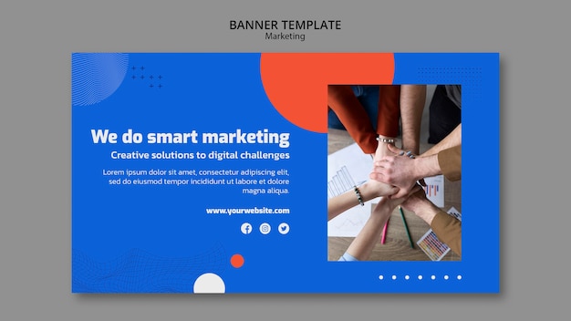 Free PSD business marketing horizontal banner template