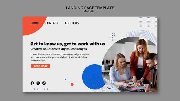 Business marketing landing page template