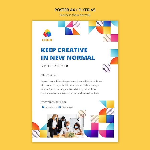 Free PSD business new normal poster style