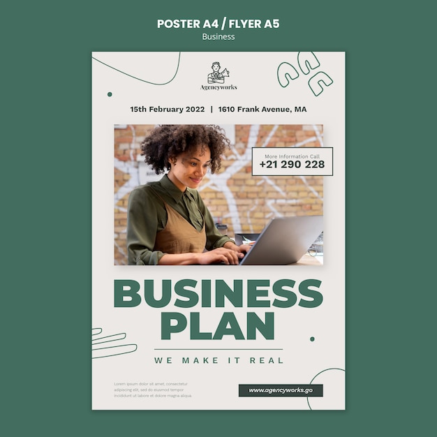 Free PSD business plan poster template