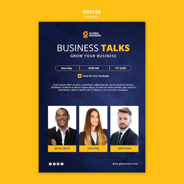 Business poster design template