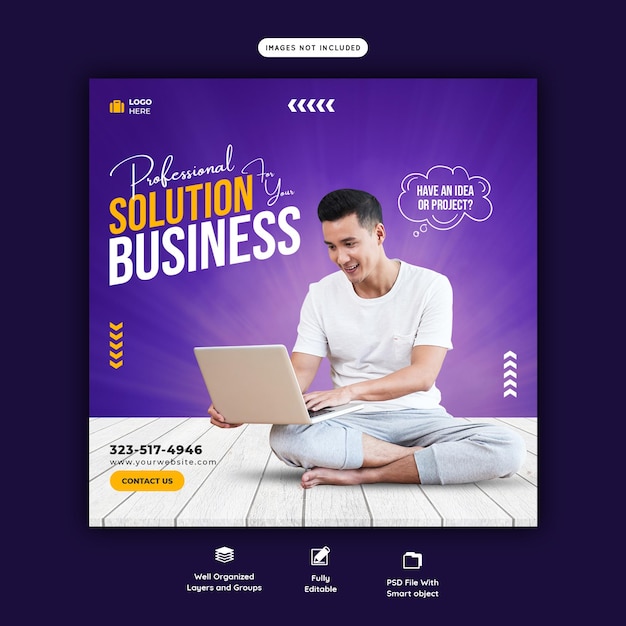 Business promotion and corporate social media banner template