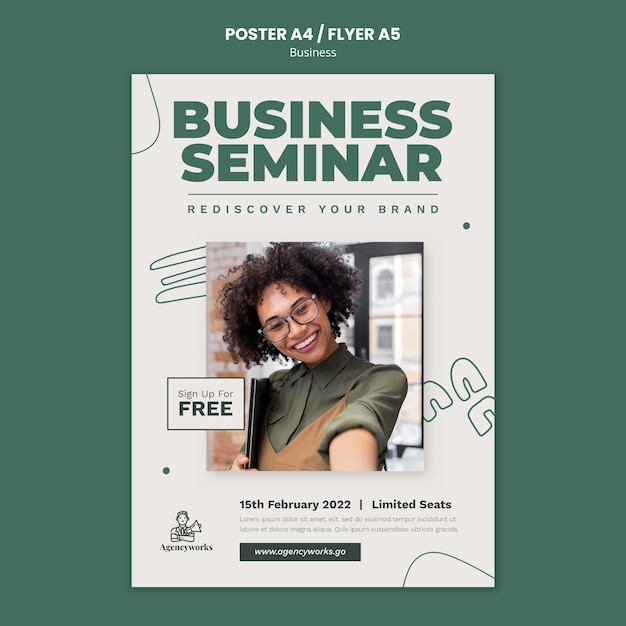 Business seminar poster template