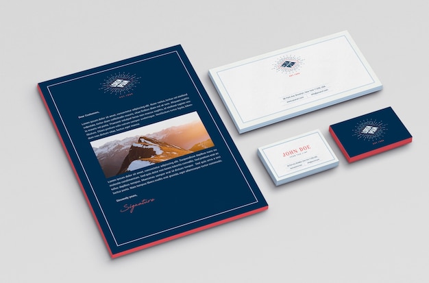 Free PSD business stationery mock up