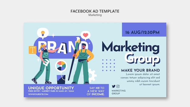 Free PSD business strategy facebook template