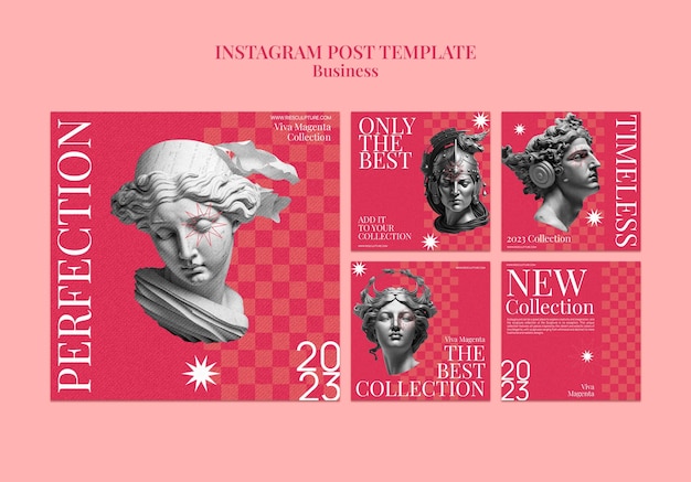 Free PSD business strategy instagram posts template