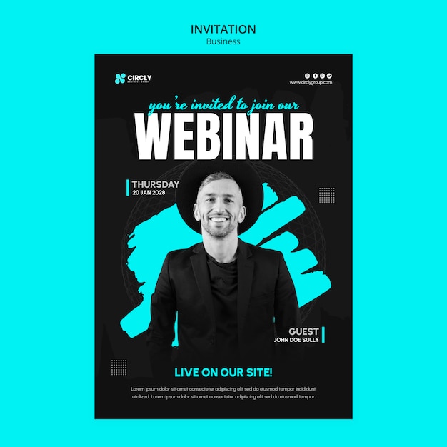 Free PSD business strategy invitation template