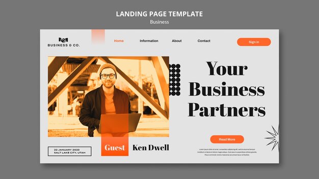 Business strategy landing page template