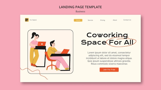 Free PSD business strategy landing page template