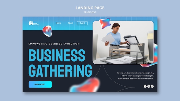 Business strategy landing page template