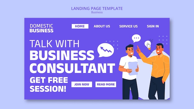 Free PSD business strategy landing page template