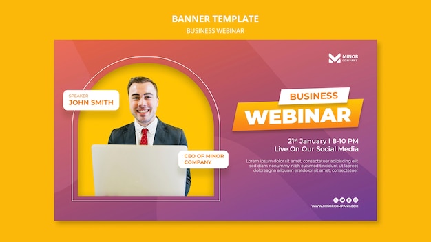 Business webinar banner template