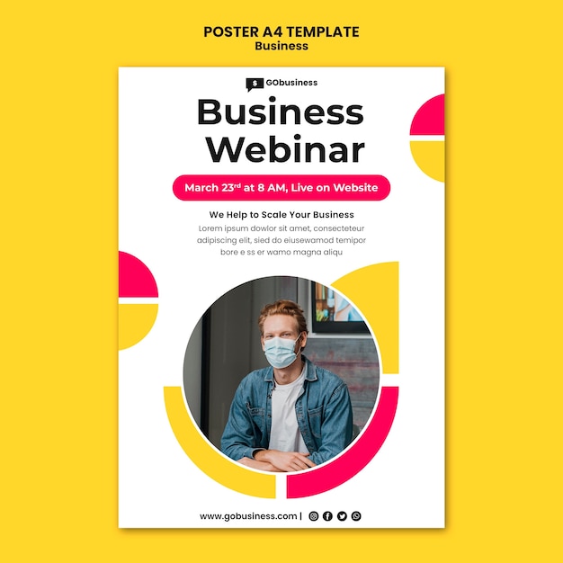 Business webinar poster template