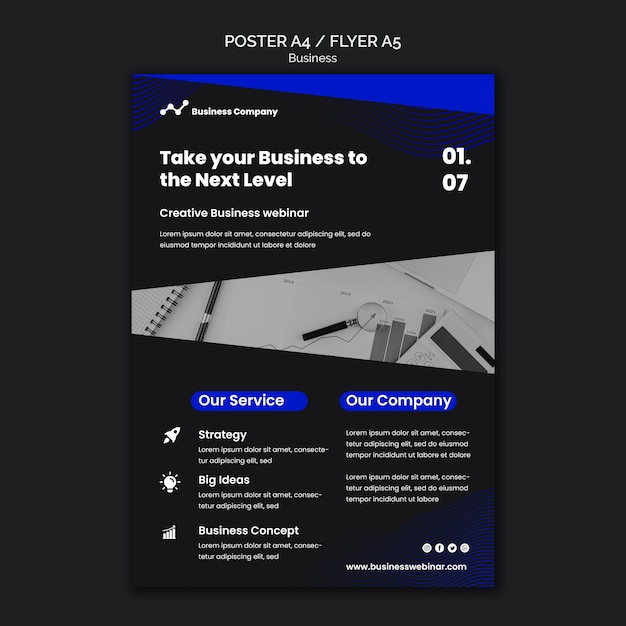 Free PSD business webinar print template